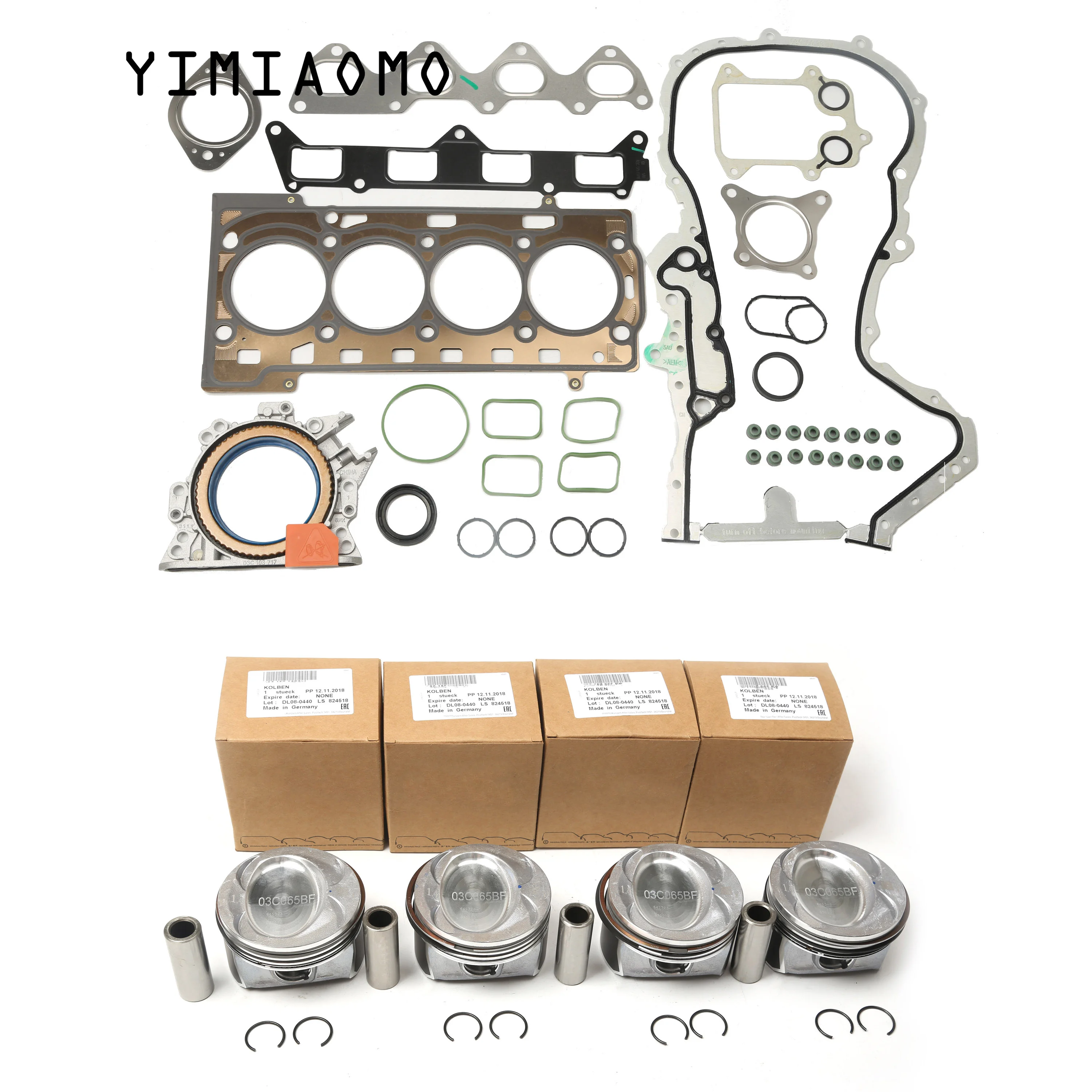 Ea111 Engine Rebuild Revisione Riparazione Set 19 Millimetri Pistone Guarnizione Guarnizioni Per Vw Golf Jetta Cc Tiguan Eos Audi A1 1.4 Tsi Cavd Cnwa