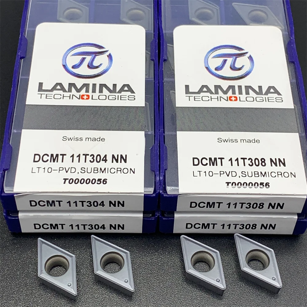 10 Pz Lamina Dcmt 11 T304 Nn Lt10 Inserto Cnc Inserto Di Fresatura In Metallo Duro Dcmt11T304 Nn Lt10-Pvd Dcmt11T308 Nn Lt10-Pvd