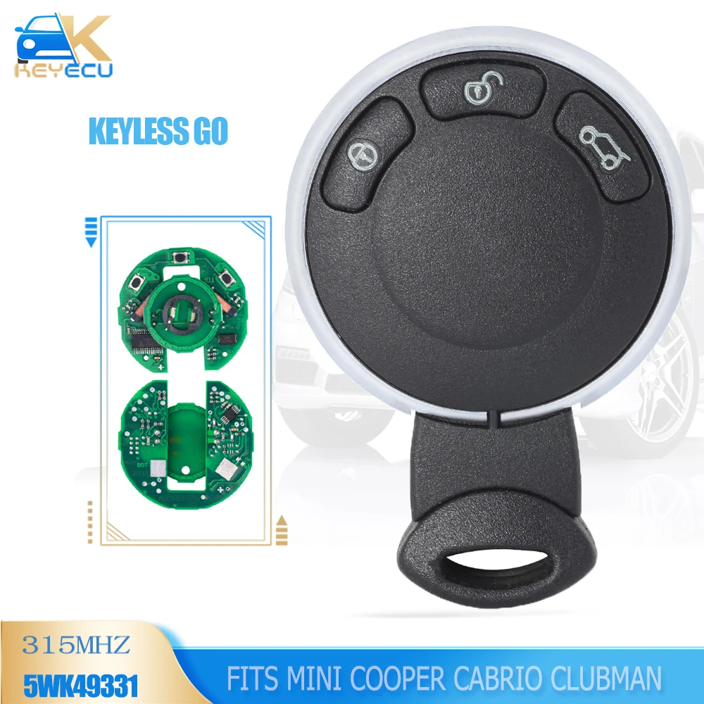 Keyecu Keyless Go 5 Wk49331 315Mhz Id46 Chip Smart Remote Key Per Bmw Mini Cooper Cabrio Clubman Countryman Coupe Paceman