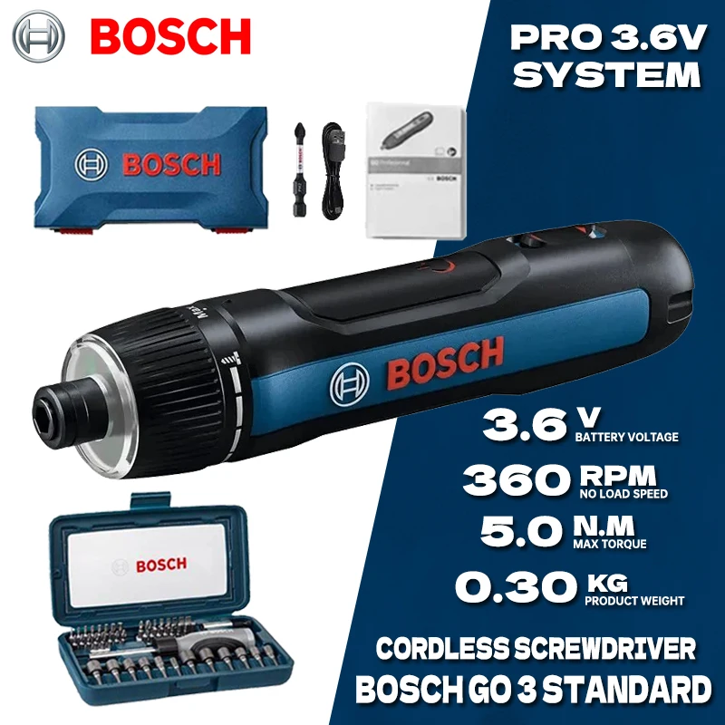 Bosch Go 3 Cacciavite A Batteria 3.6V Batteria Agli Ioni Di Litio Trapano A Batteria Ricaricabile Con Scatola Strumento Professionale Bosch Go3