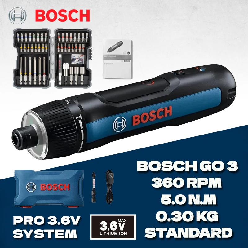 Bosch Go 3 Mini Cacciavite Elettrico 3.6V Batteria Agli Ioni Di Litio Trapano A Batteria Ricaricabile Con Scatola Strumento Professionale Bosch Go3
