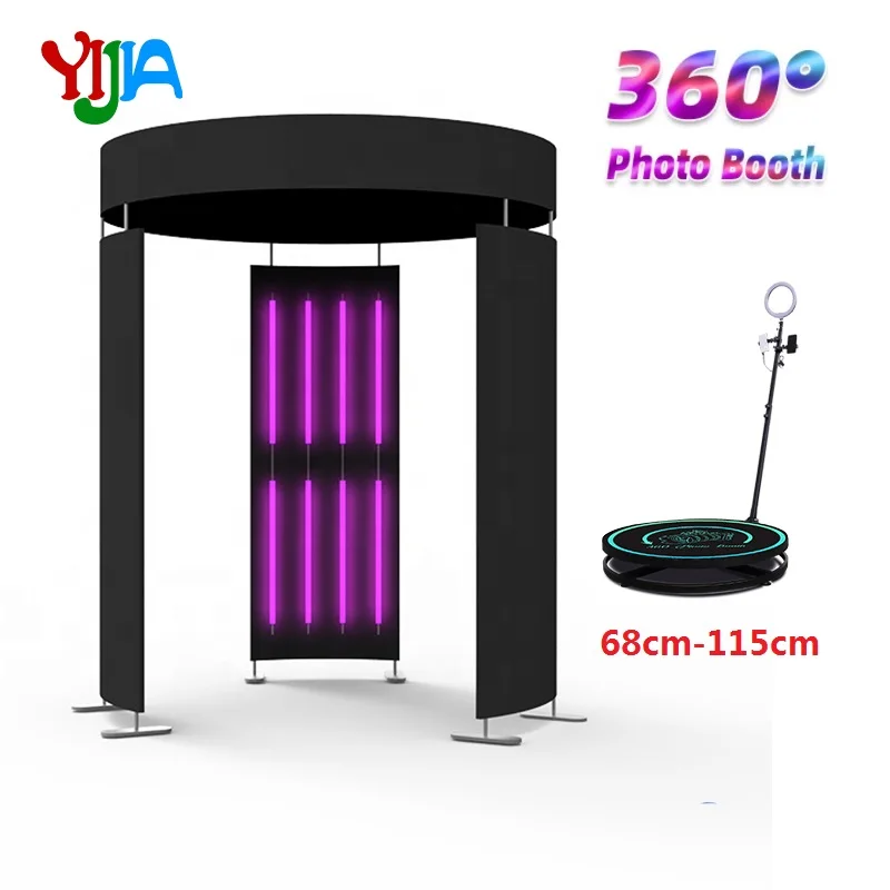 360 Deluxe Led Photo Booth Recinzione 24Pcs Rgb Led Lights Stand Sfondo Per Spin 360 Photo Booth Party