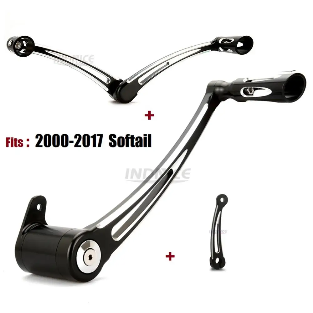 Nero Posteriore Del Freno Shifter Albero Leve Per Harley Softail Fat Boy Flstf Cambio Peg Heritage Deluxe Slim Heel Toe Shifter Leve