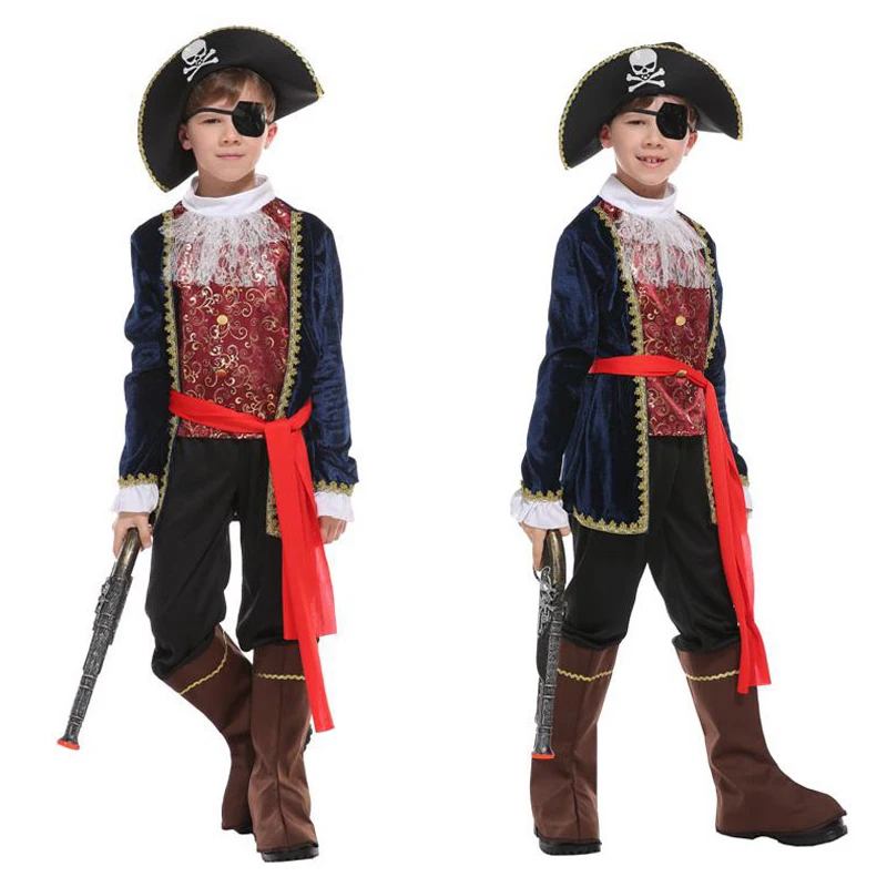 Umorden Costumi Di Halloween Per Ragazzi Pirate Captain Costume One Eye Deluxe Pirate Cosplay Set Per Boy Kids Party Dress Up