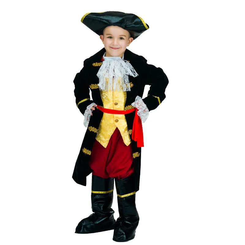Costume Da Pirata Deluxe Boy Pirate Role Play Dress Kids Halloween Pirate Costume