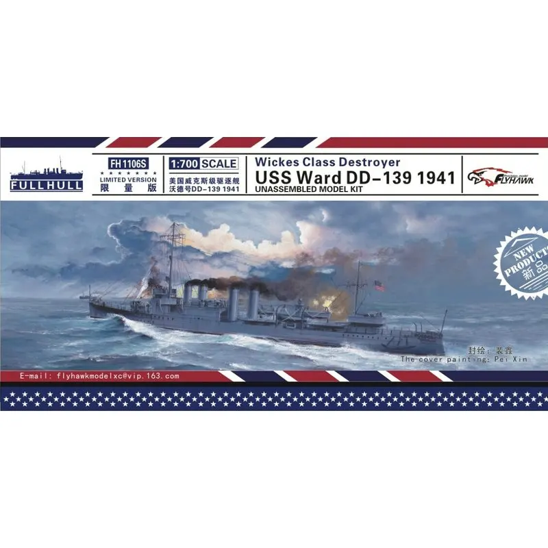 Flyhawk Fh1106S 1/700 Uss Destroyer Ward Dd-139 1941 [Deluxe Edition] - Scale Model Kit