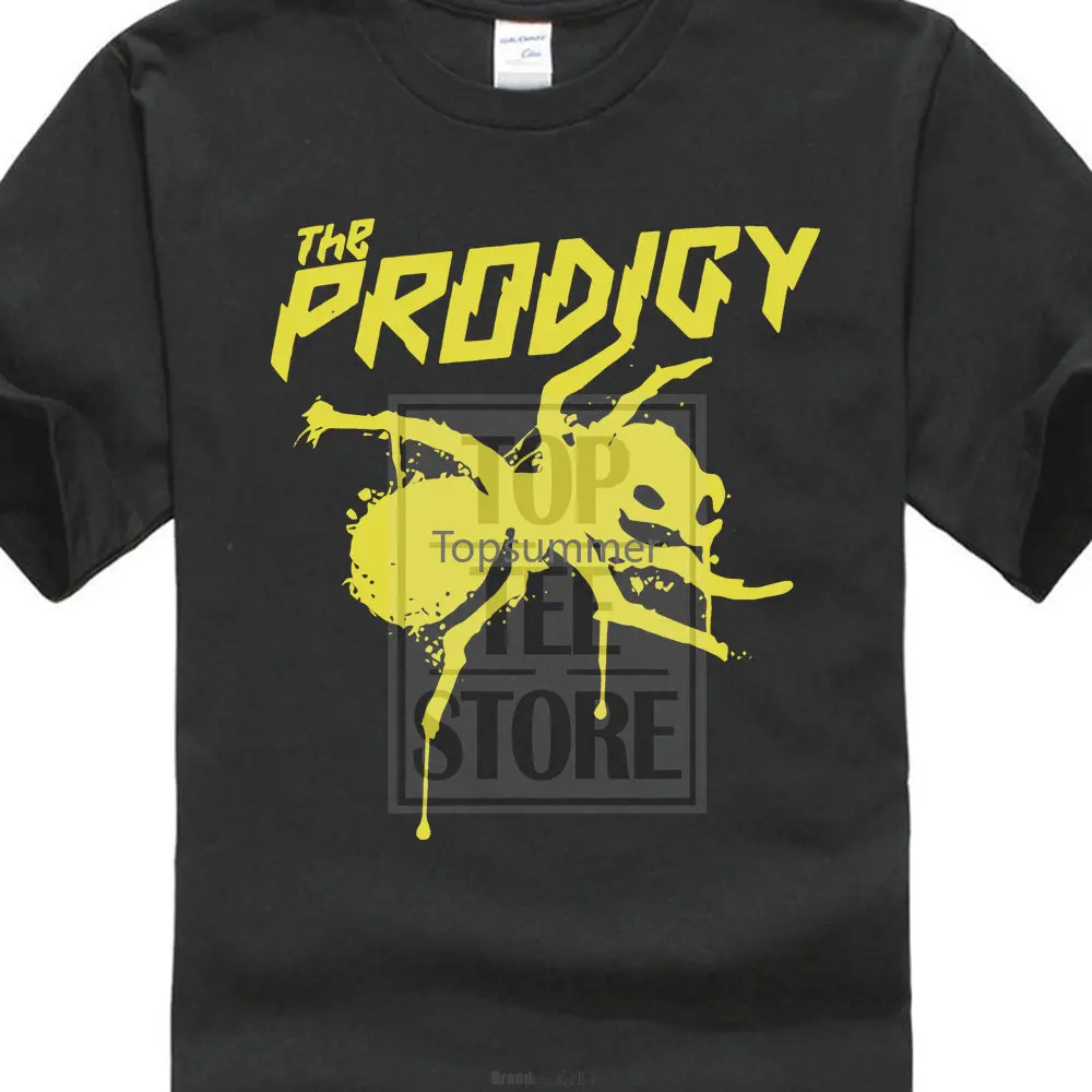 The Prodigy Yellow Retro Logo Tee T Shirt Punk Techno Dance Rave Big Beat Rock