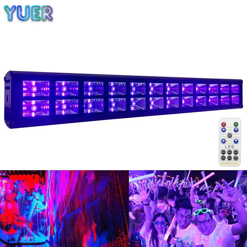 Doppia Fila Uv Bar Light Led 72W Stage Light Effect 24 Leds Dj Disco Illuminazione Uv Rondella Da Parete Viola Per Party Club Lampada Di Natale