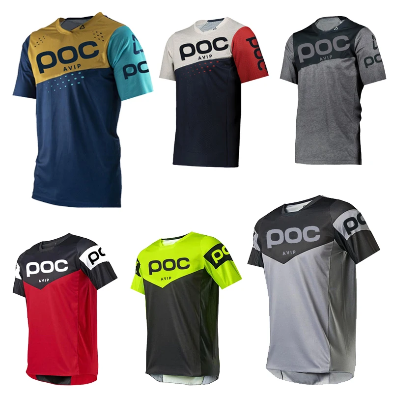 2022 Estate Manica Corta Ciclismo Camicia Da Uomo Poc Jersey Bicycle Team Downhill T Shirt Mx Dh Camiseta Mtb Enduro Road Bike Jersey
