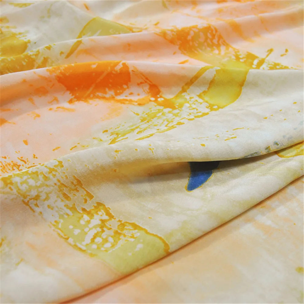 Design Unico Ottimo Materiale Materiale Liscio Materiale Stampa Digitale Tessuto Crepe De Chine Di Seta Per Vestito Da Ragazza