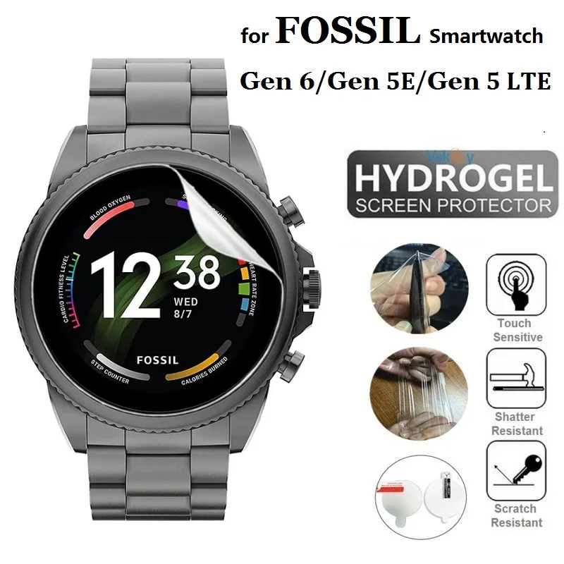 10Pcs Tpu Hydrogel Screen Protector Per Fossil Gen 6 Women'S Men'S Gen 5E / Lte Smart Watch Hd Clear Soft Pellicola Protettiva