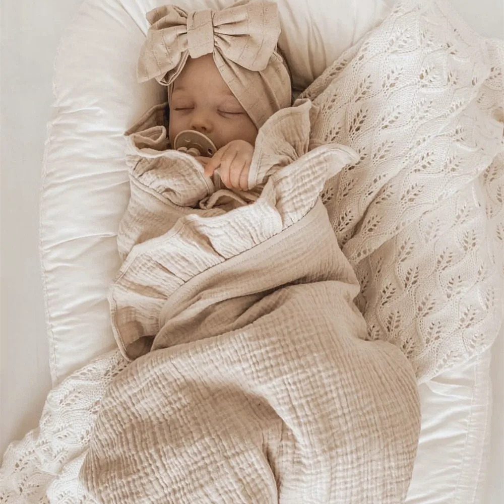 Ins Coperte Fascianti Per Neonati In Mussola Arruffata Per Biancheria Da Letto Per Neonati Accessori Per Neonati Organici Coperta Per Neonati In Coton