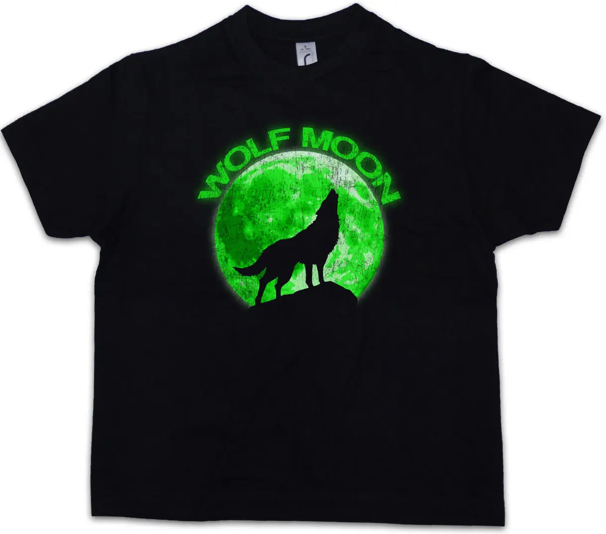 Wolf Moon Kids T-Shirt Per Ragazzi Lupo Mannaro The O Werwolf Hurements Howling Negativo