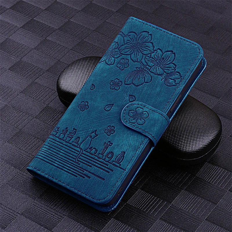 Custodia Flip Per Samsung Galaxy S23 S22 S21 S20 Fe Plus Ultra S22Plus S22Ultra Flower Cat Wallet Book Phone Cover Custodia In Pelle