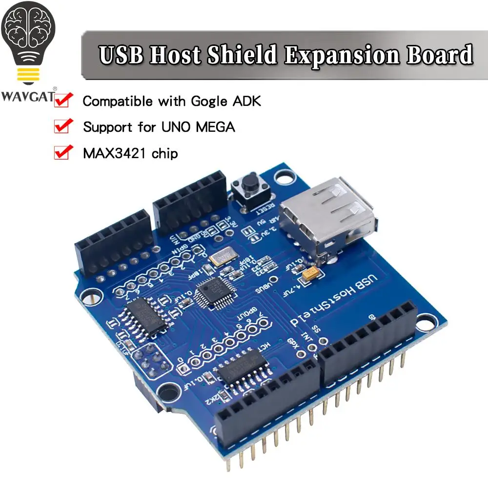 Usb Host Shield 2.0 Per Arduino Uno Mega Adk Compatibile Per Android Adk Diy Max3421 Scheda Modulo Elettronico