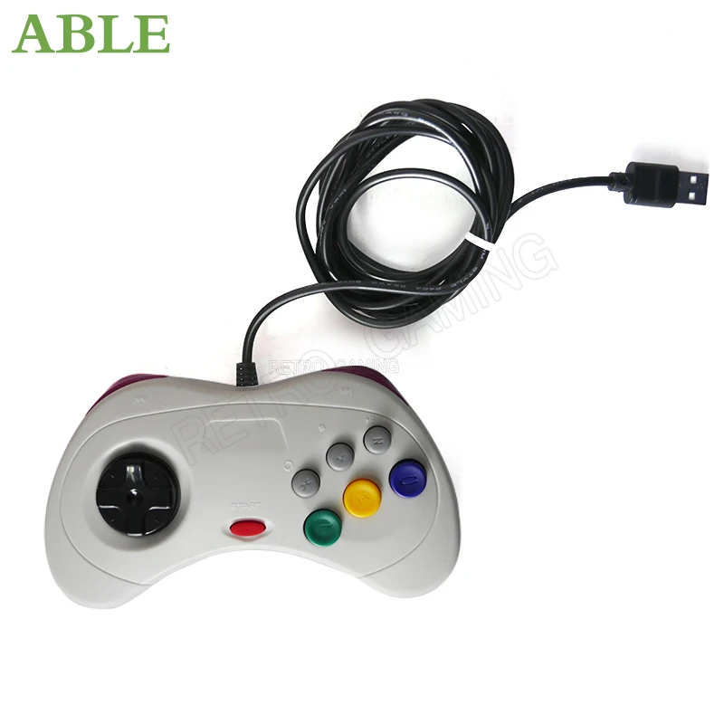 Sega Saturn Controller Gamepad Cablato 6 Pulsanti