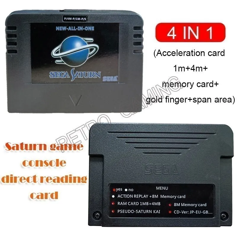Originale All In One Ss Sega Saturn Sd Card Pseudo Kai Games Video Utilizzato Con Lettura Diretta Funzione Acceleratore 4M Memoria 8Mb
