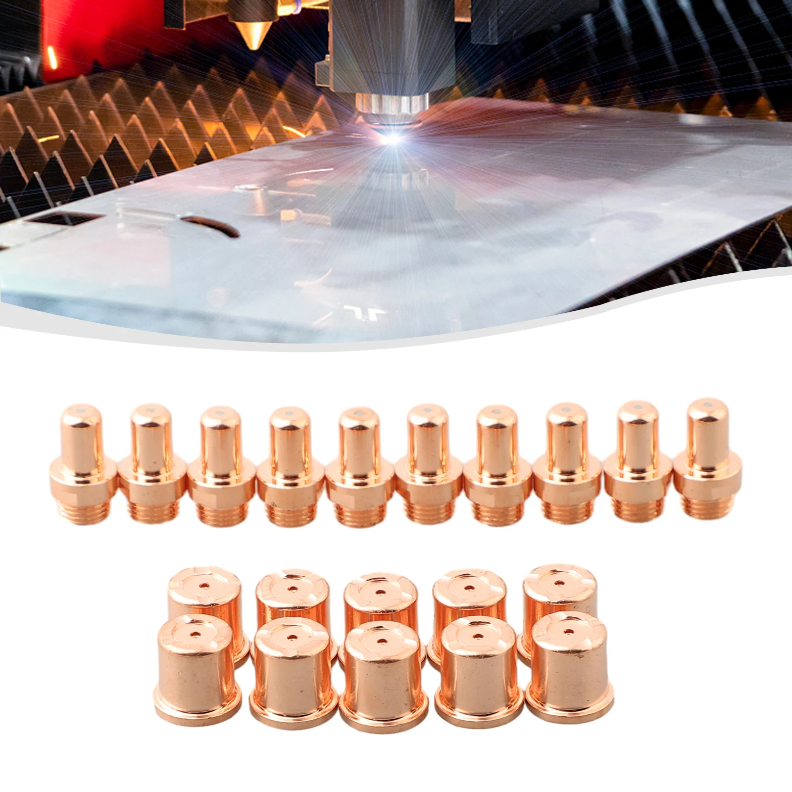 20 Pz Elettrodi + Ugelli/Punte 1402 1396 Per Cebora Cp-70 Plasma Cutter Torch Cnc Lavorazione Dei Metalli Attrezzature Per Saldatura Accessori