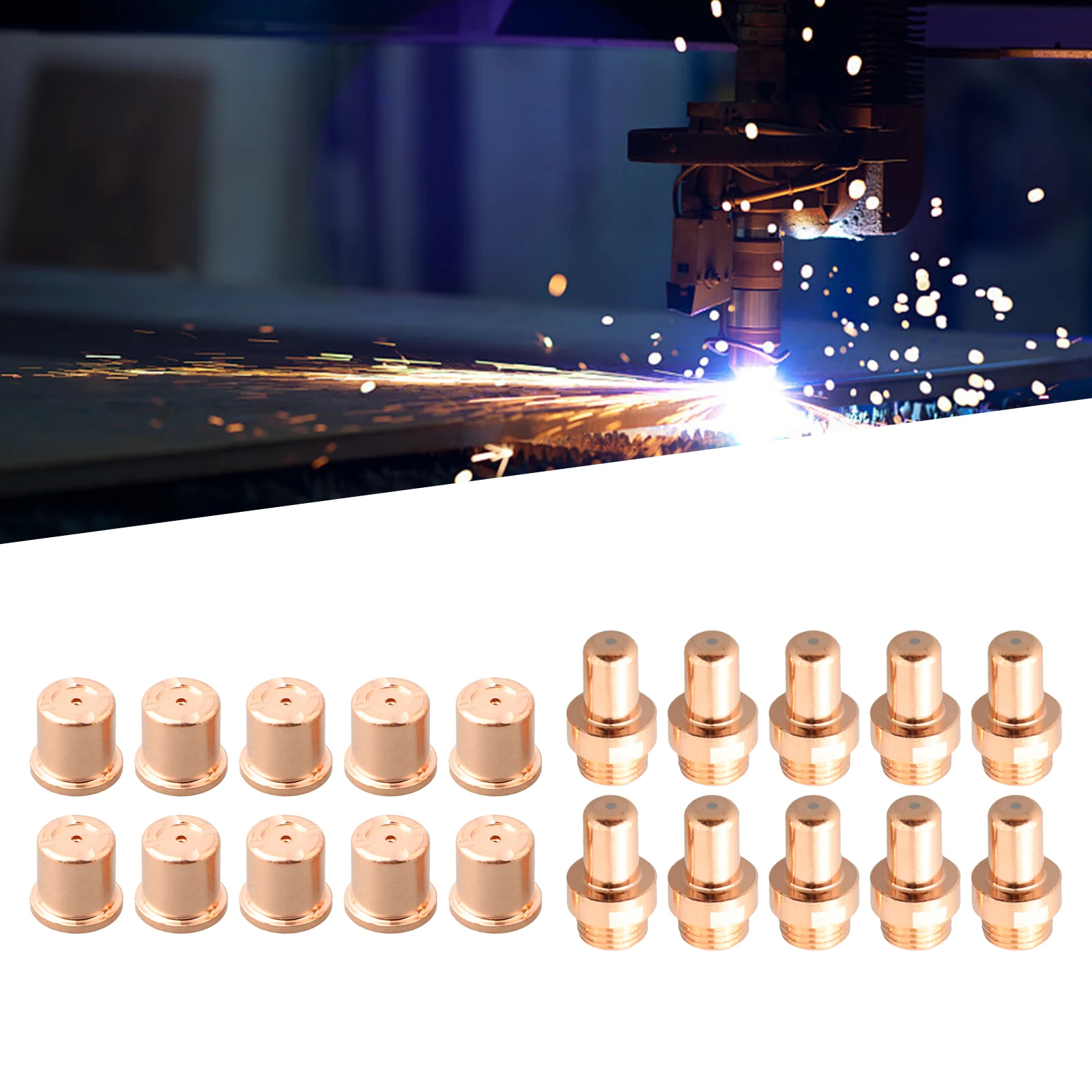 20 Pz Elettrodi Ugelli/Punte 1402 1396 Per Cebora Cp-70 Plasma Cutter Torch Welding Tool Accessori