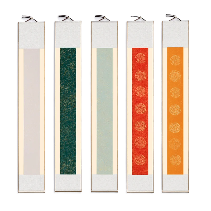 Xuan Paper Couples Scroll Papel Arroz Lamina D'Oro Cinese Gilt Half Mature Rice Paper Calligrafia Creazione Mostra Asse Appeso