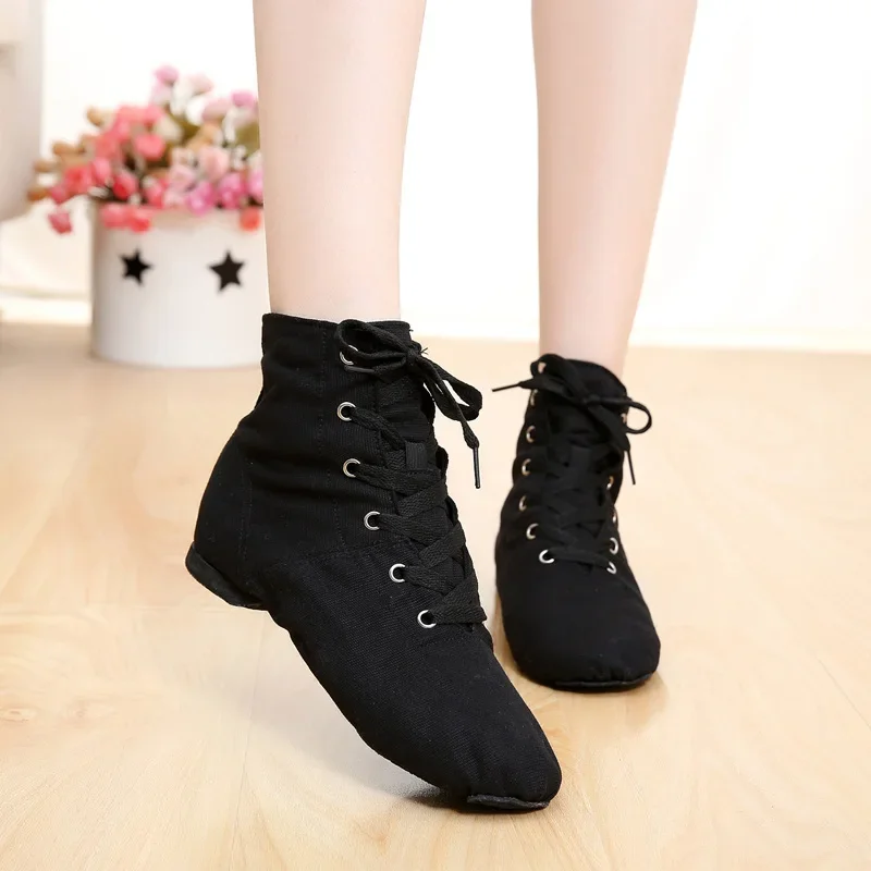 Coupon Donna Donna Lace Up Canvas Dancing Shoe Ballet Pointe Sneakers Per Donna Uomo Women' Dance Jazz Shoes