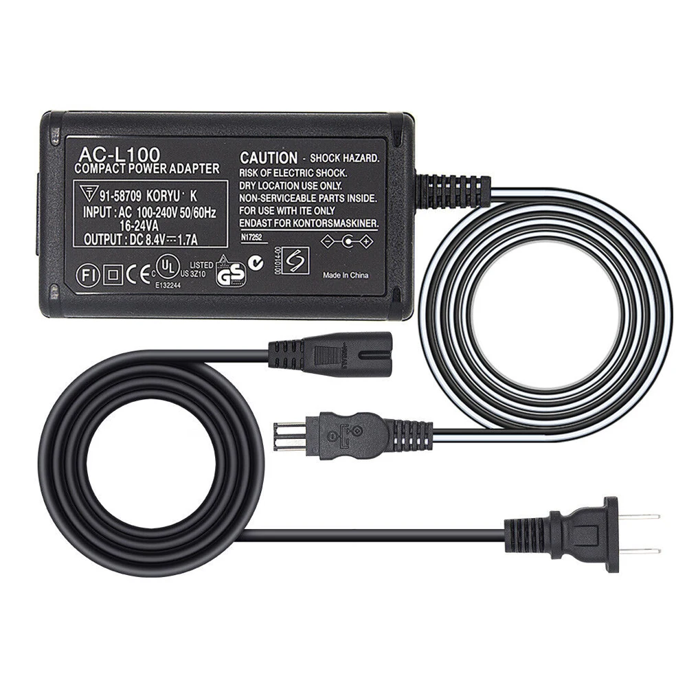 Ac-L100C Per La Macchina Fotografica Sony Ac-L10A L10B L15 L100C Adattatore Di Alimentazione Nx100 Ax2000 Mc2500 Hxr-Nx3 Ccd-Trv228 Trv615 Pc104 Mvc-F