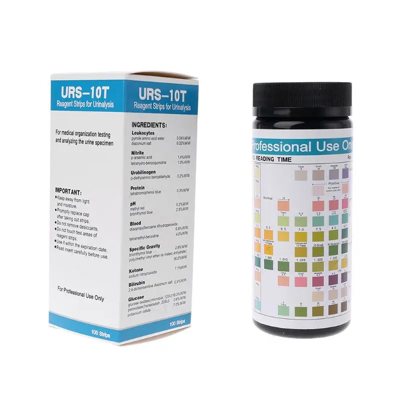 Strisce Reattive Complete 10-In-1 Per Analisi Delle Urine Kit Per Test Dip-Stick Per Analisi Delle Urine 100Ct Batteri Nitrito Urobilinogeno Protein P