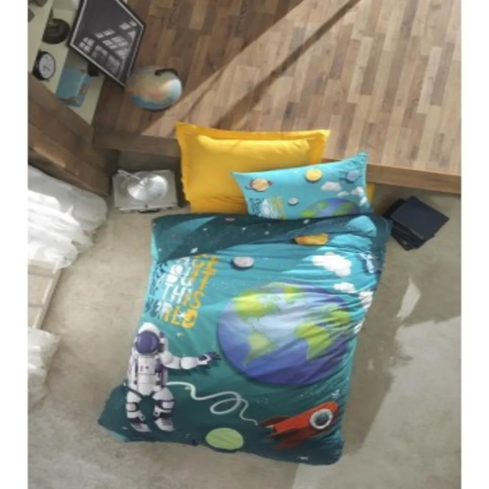 Set Copripiumino Junior Little Astron In Cotone-Copripiumino 100% Cotone: Lenzuolo 160X220: 160X240Cm