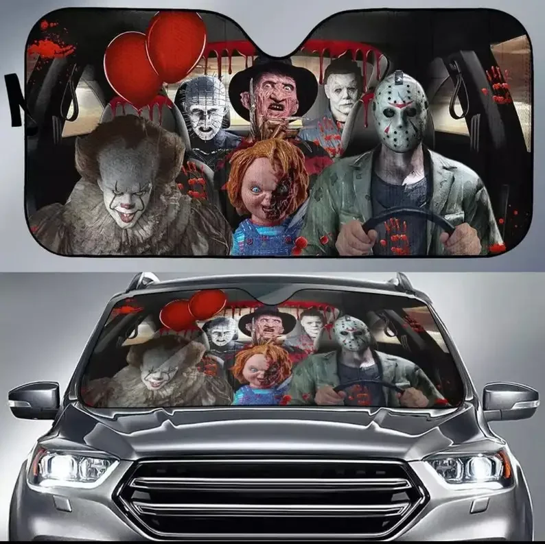 Film Horror Parasole Per Auto Jason Voorhees , Freddy Krueger, Pennywise Car Parasole Personaggi Del Film Horror