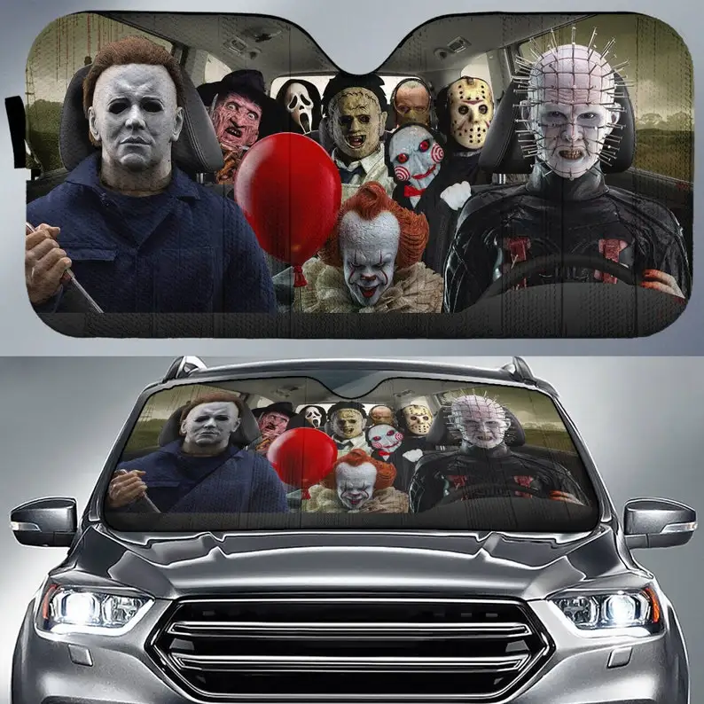 Film Horror Parasole Per Auto Jason Voorhees , Freddy Krueger, Pennywise Car Parasole Personaggi Del Film Horror