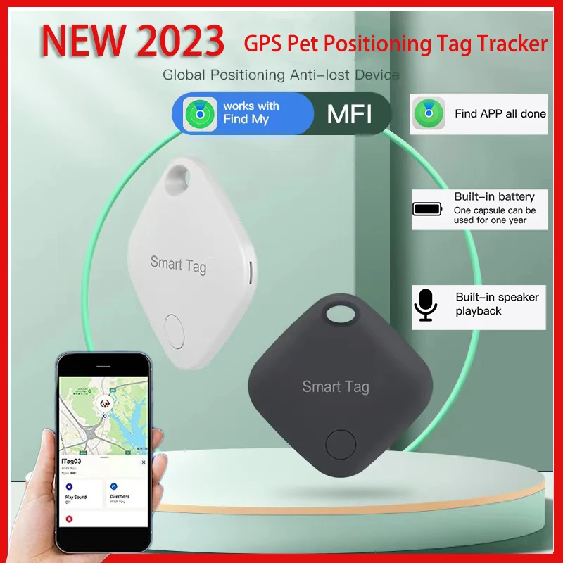 Gps Smart Tracker Kids Bagaglio Key Pet Positioning Tag Finder Tracking Device Localizzatore Dedicato Per Apple Find My App Sistema Ios