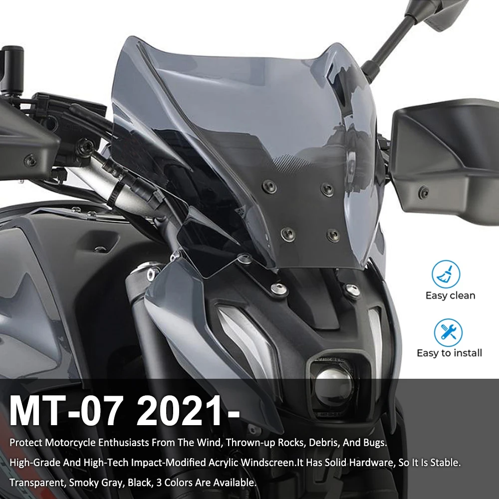 Mt-07 2021-Nuovi Accessori Moto Parabrezza Fly Screen Piccolo Parabrezza Carenatura Parabrezza Deflettore Per Yamaha Mt07 2022