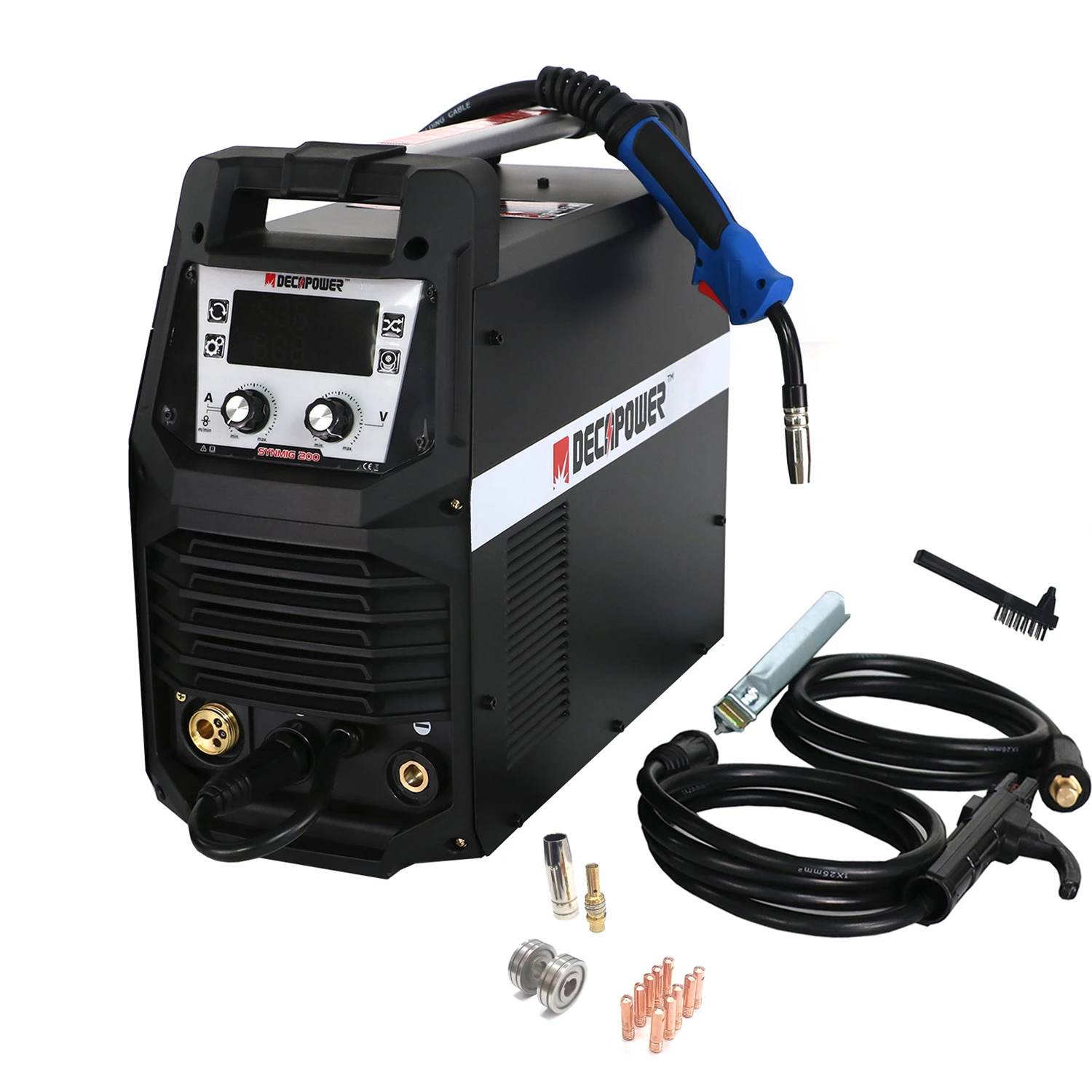 Decapower Synmig 200 Amp Saldatrice Semiautomatica Mma Tig Mig Mag 4 In 1 Per Saldatrice Mig A Flusso Senza Gas