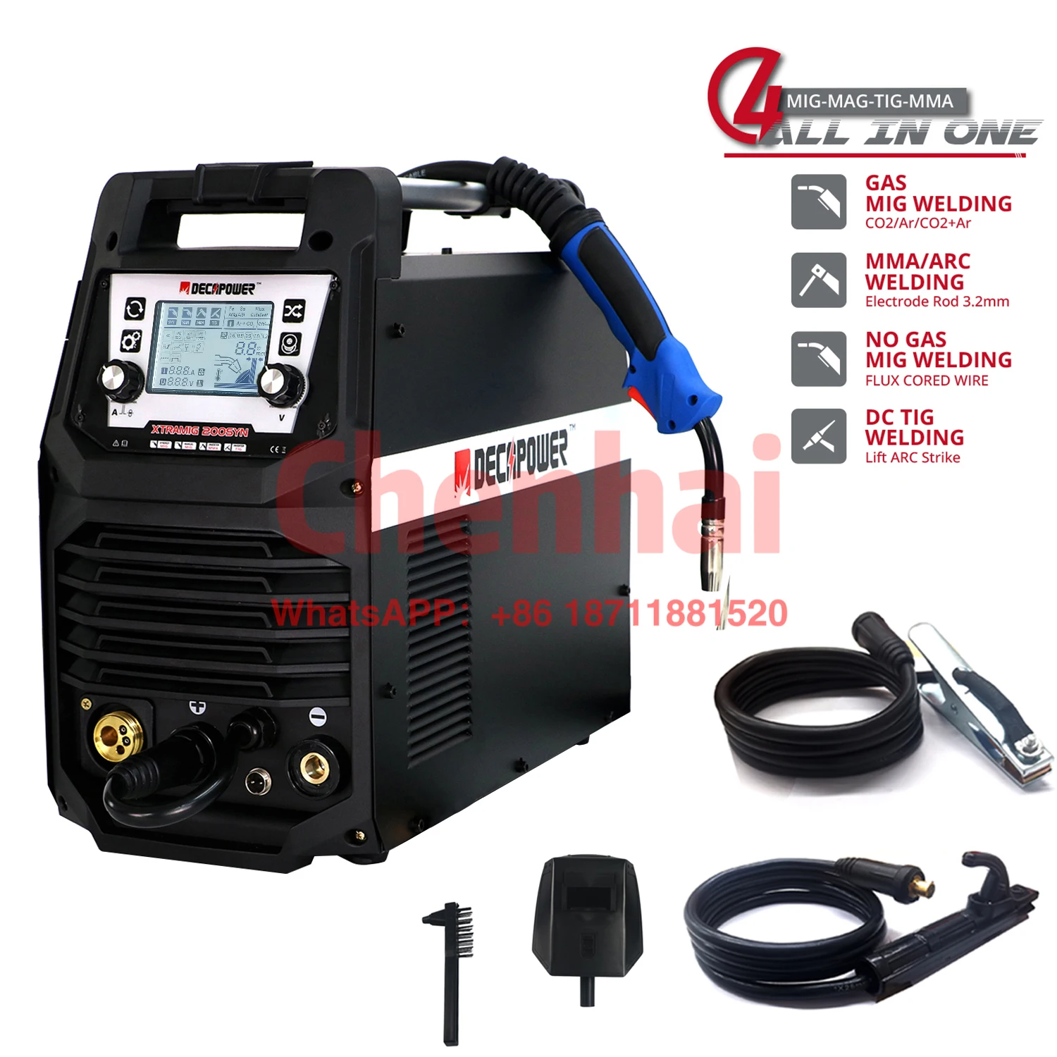 Decapower 4 In 1 Mma Tig Mag Mig Saldatrice Saldatrice In Alluminio Per Saldatura A Gas Senza Gas