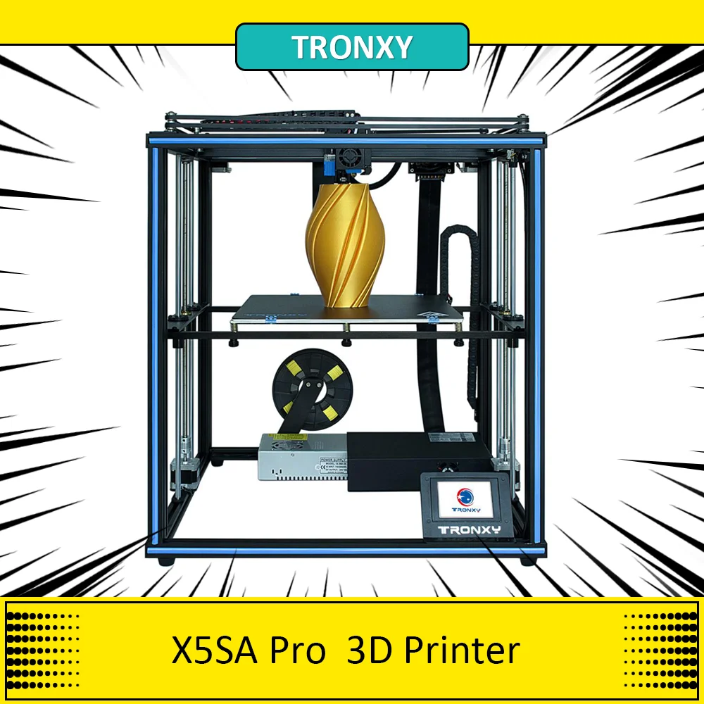 Stampante 3D Tronxy X5Sa Pro Scheda Madre Ultra Silenziosa + Estrusore Titan, Stampante 3D Industriale Con Scheda Madre A 32 Bit Di Livello Automatico