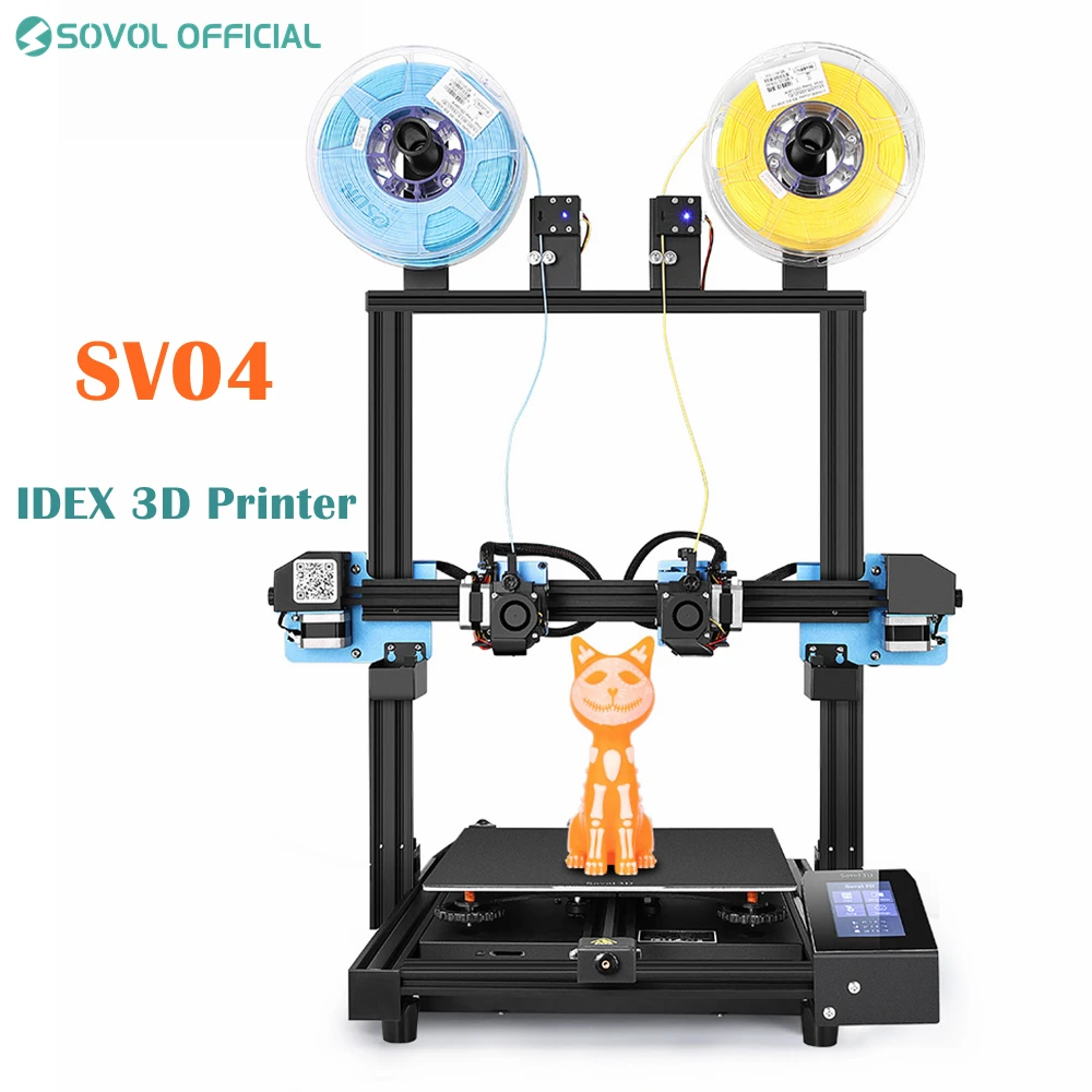 Sv04 Idex Autolivellante Tmc2209 Driver Silenzioso Stampante 3D Grande Volume Di Costruzione 300X300X400Mm Stampante 3D A Doppio Estrusore Indipendent