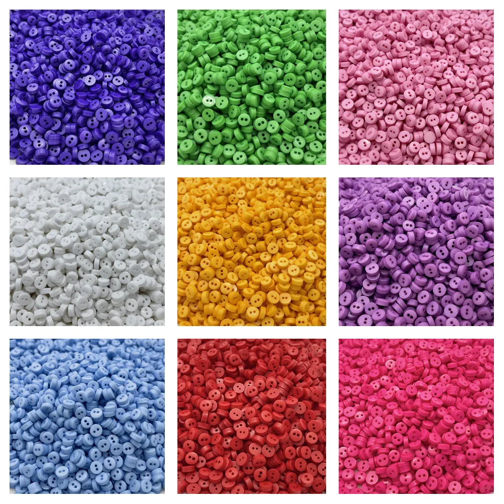 U Pick 1000Pcs 6Mm Mini Round Tiny Buttons Plastic Sewing Doll Clothes Button Embellishments Scrapbook Cardmaking