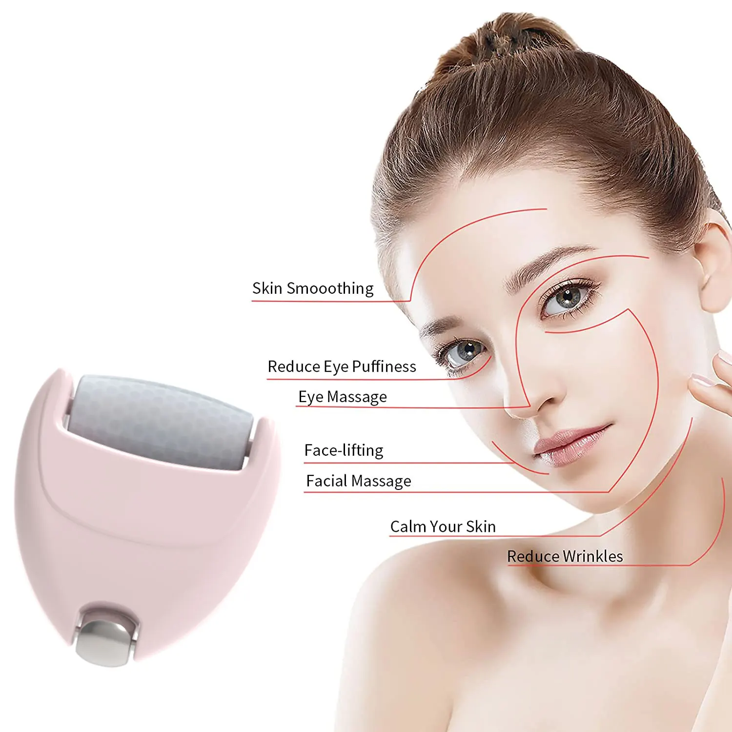 Myld Rullo Di Ghiaccio 2 In 1 Per La Cura Della Pelle Degli Occhi Del Viso, Regali Per Ragazze Delle Donne, Rullo Massaggiatore A Rullo Per Il Viso A 