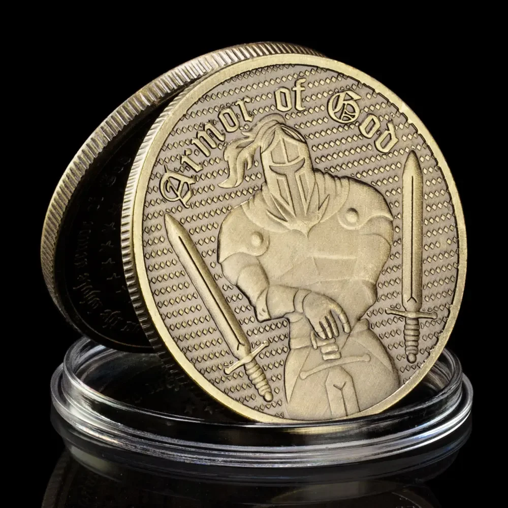 Armor Of God Efesini Souvenir Moneta Placcata In Bronzo Modello Cavaliere Regalo Da Collezione Honor Commemorative Challenge Coins