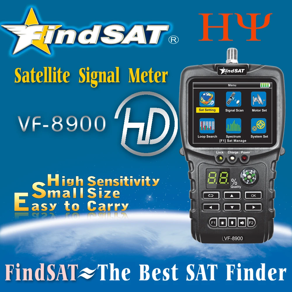 Findsat Originale Vf-8900 Finder Dvbs/Dvb S2 Ricevitore Satellite Meter Loop Ricerca Spettro Satellitare