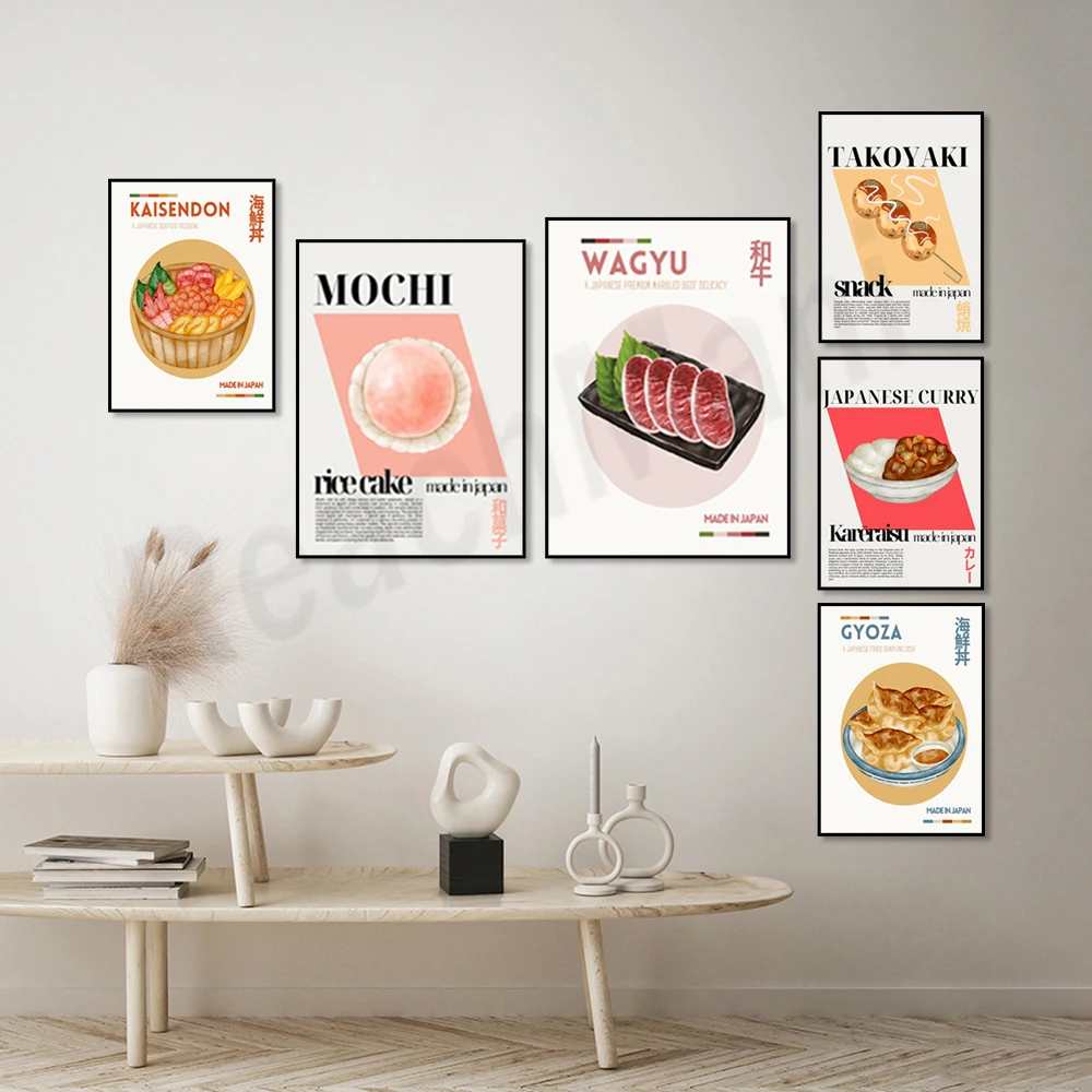 Tempura, Anguilla, Ramen, Yakitori, Ciotola Di Riso Ai Frutti Di Mare, Gnocchi, Curry, Sake, Takoyaki, Mochi, Wagyu Japanese Street Food Poster