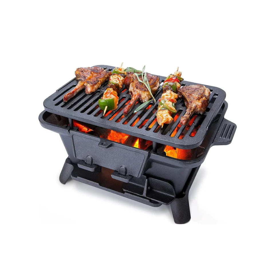 Griglia Da Tavolo Pre-Stagionata In Stile Giapponese In Ghisa Piccola Griglia Per Barbecue A Carbone Giapponese Yakitori Barbecue A Carbone Hibachi Gr