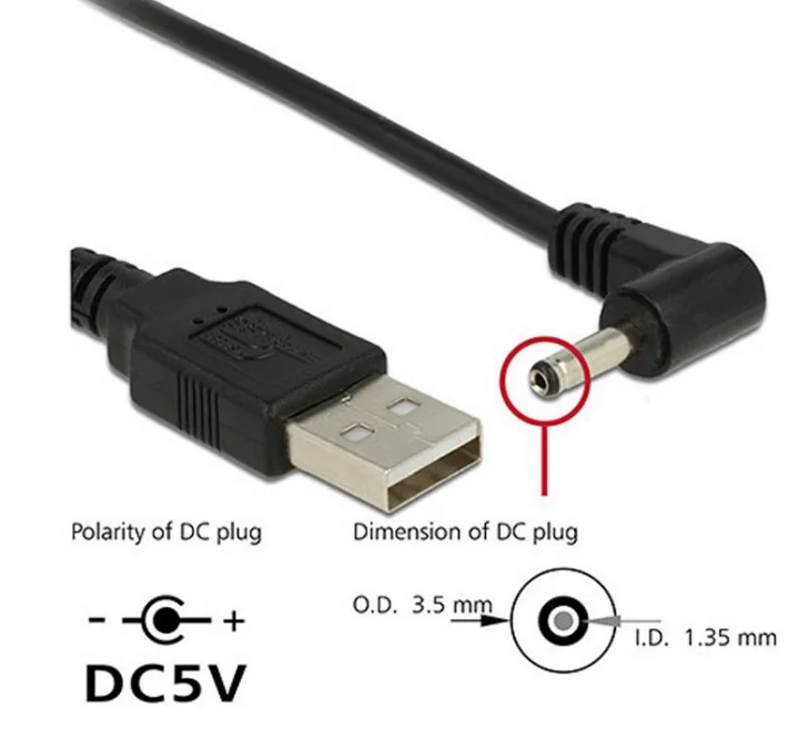 Cavo Caricatore Di Alimentazione Jack Da 90Mm Usb A 3.5Mm Per Nokia 7270 7280 7610 8290 8801 9300 9500 N-Gauge Q 7210