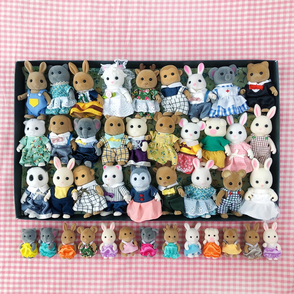 Mobili In Miniatura Per Casa Delle Bambole Calico Critters 1/12 Bunny Family Kitchen Set Di Pentole Bambola Animal House Model Toy For Girl Gift