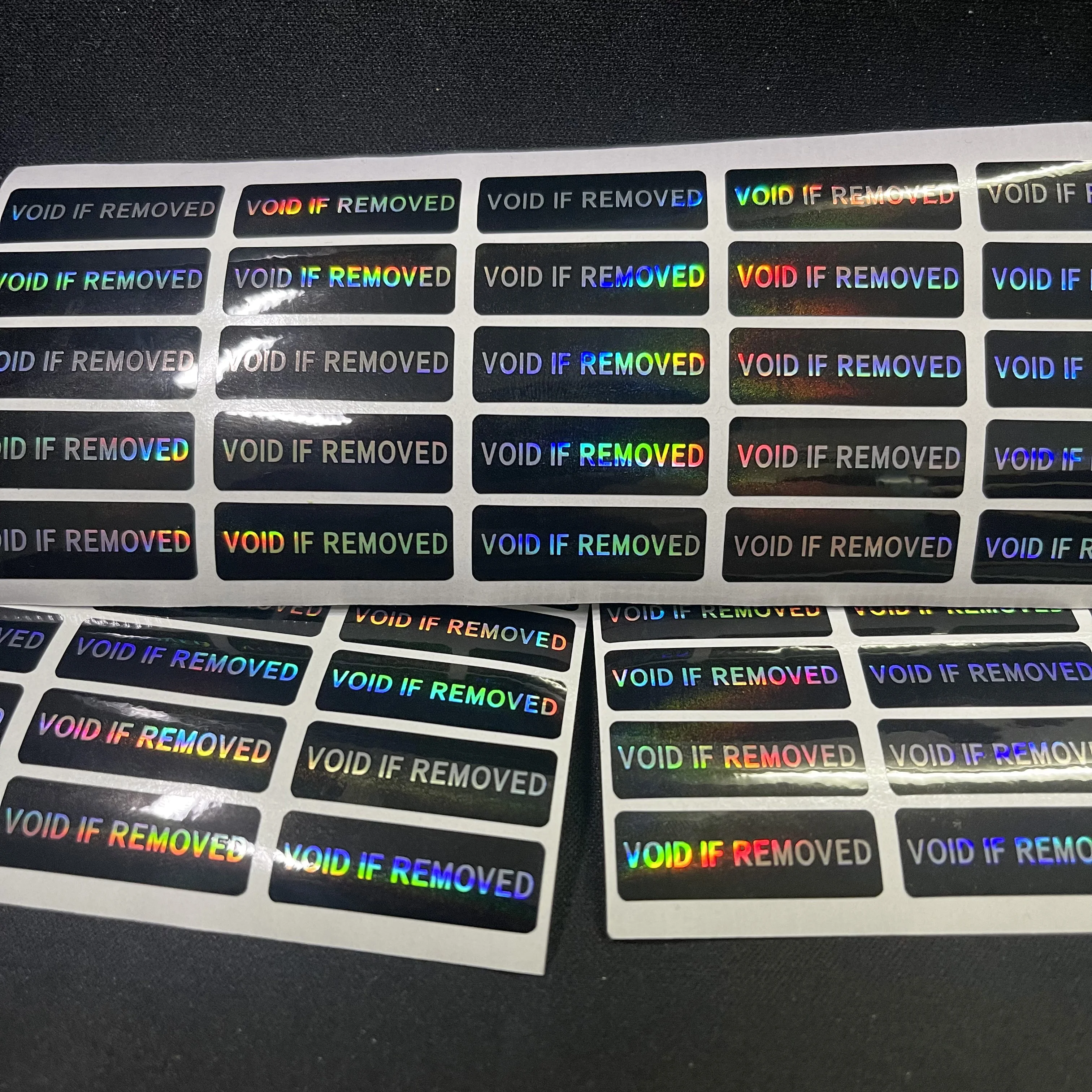 100Pcs 30X10Mmvoid Sealing Holographic Sticker Anti-Counterfeiting Sticker Disposable Tamper-Evident Label Tear Up Invalid Label
