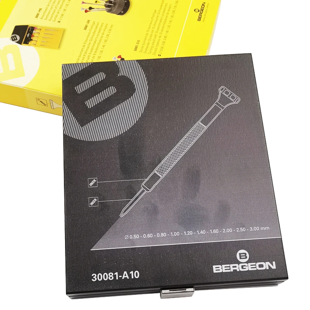 Bergeon 30081 A10 10 Pz/Lotto Assortimento Dimensioni Cacciaviti Per Orologi Kit Lama Piatta Cacciavite In Acciaio Strumenti Per Orologi Per Riparazio