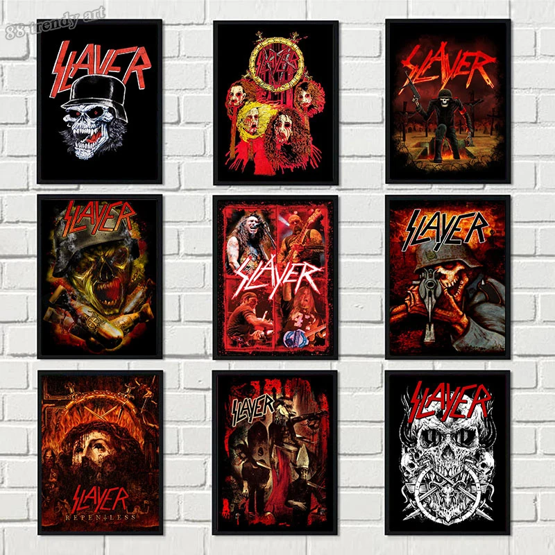 Slayer Heavy Metal Rock Band Poster Stampe Canvas Painting Rock Music Album Wall Art Pictures Home Room Decor ,Boy Friend Gifts
