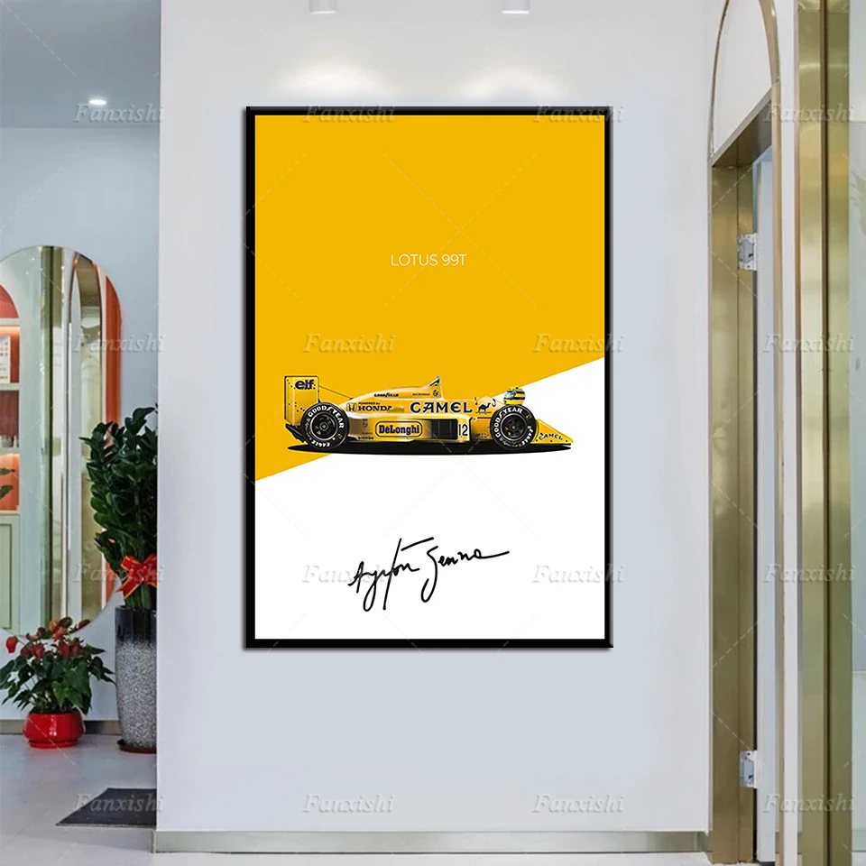 F1 Car Lotus 99T Ayrton Senna - Legends Poster Wall Art Canvas Painting Hd Stampe Immagini Modulari Home Office Decor Man Gift