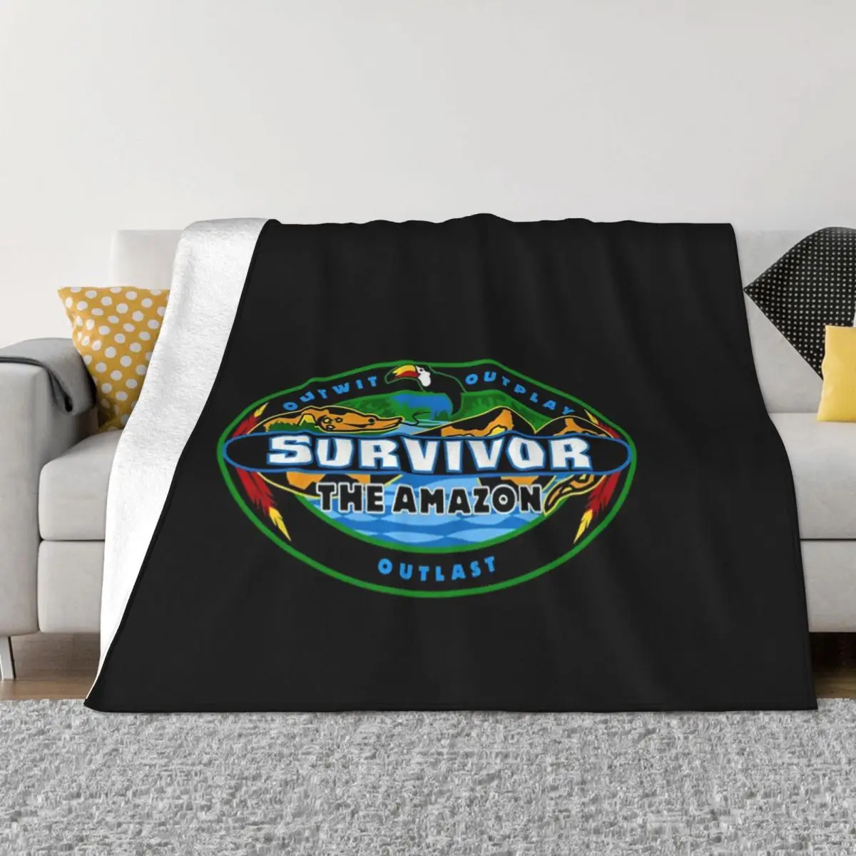 Survivor The Amazon Series Fans Outwit Outplay Outlast Memorabilia Una Coperta In Micro Pile Ultra-Morbida