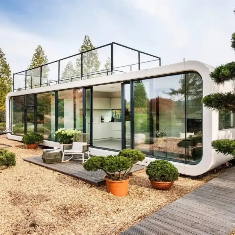 Vendita Drect Design Moderno Pod Living Container Case Apple Cabin Case Mobili Prefabbricate Casa Container Espandibile Di Lusso